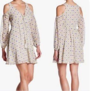 Oober Swank Flora boho Cold Shoulder print dress